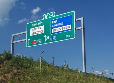 Neu geöffneter Autobahnabschnitt bei Klimkovice/Königsberg