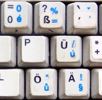 Schweizer Tastatur nach Umbau auf Deutsch/Tschechische