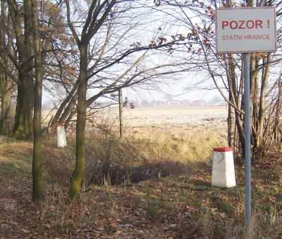 Grenzsteine an der tschechisch-polnischen Grenze