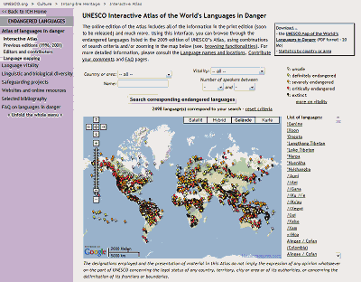 Interaktiver Atlas der bedrohten Sprachen