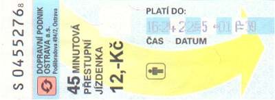 Fahrkarte Ostrava 2005