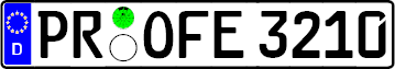 FE-Schrift auf einem deutschen Autokennzeichen