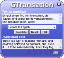 Widget GTranslation für die Online-Übersetzung