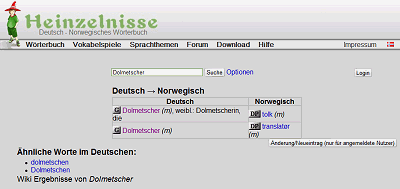 Heinzelnisse – Online-Norwegisch-Wörterbuch