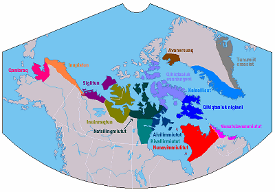 Geografische Verbreitung des Inuktikuts