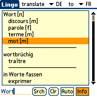 Lingo Translator und Phone Words für PalmOS