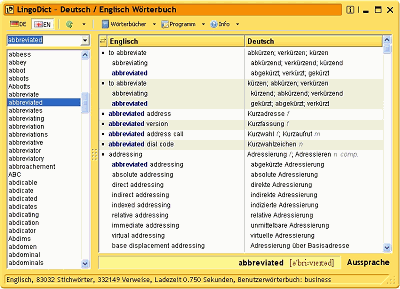 LingoDict – kostenloses Wörterbuch Deutsch-Englisch-Spanisch