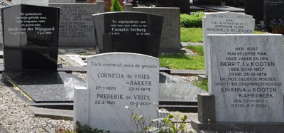 Namen auf Grabsteinen in Montfoort, Niederlande