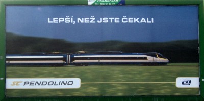 Pendolino-Billboard der Tschechischen Bahn
