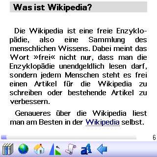 Screenshot: Wikipedia für Mobipocket