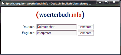Sprechendes Internet-Wörterbuch